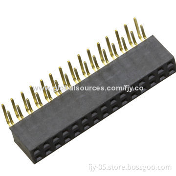 2.54mm Female Header, Dual-row, R/A, 8.5mm Base, 3A Current